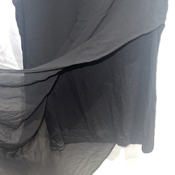 New Guess Marciano Jersey Tank Top Chiffon Overlay Black S - Picture 5 of 8